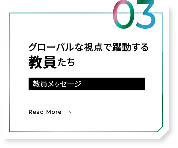 グローバルな視点で躍動する教員たち