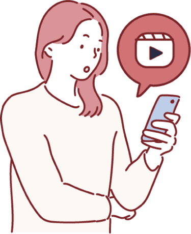 ショート動画を見ているイラスト
