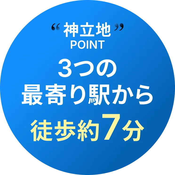 神立地POINT 3つの最寄り駅から徒歩約7分