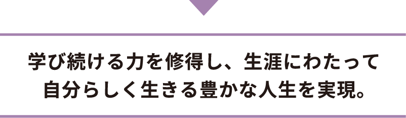 学び続ける力を修得し、生涯にわたって自分らしく生きる豊かな人生を実現。