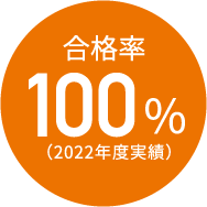 合格率100％（2022年度実績）